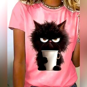 Nice pink shirt for catlover